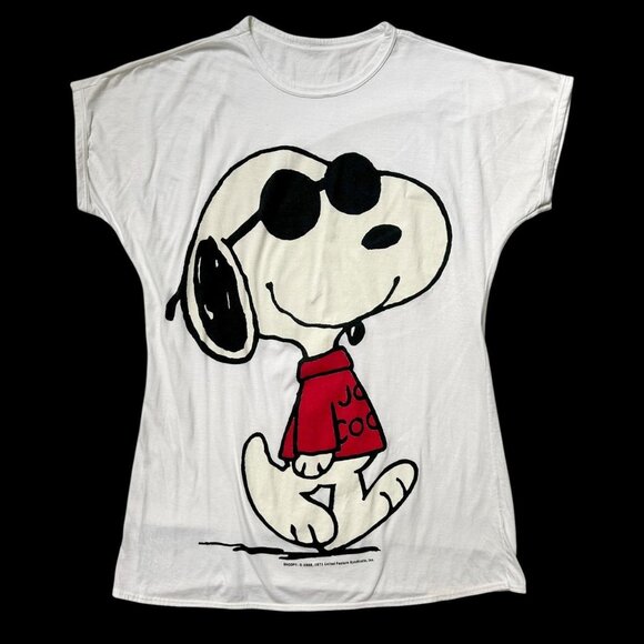 80s vintage Joe Cool snoopy sleep shirt peanuts charlie brown oversized PJ top. - Picture 1 of 6